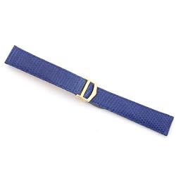 Blue Genuine Lizard Strap 18mm