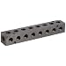 Polyconn PCM10-125R-08B 90 Degree Black Anodizing Aluminum Manifold, 1/4" NPT Female x 1/8" NPT Female, 8 Stations