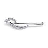 Delicate Magic: Sterling Silver Magic Wand Pin/Brooch with CZ Diamonds
