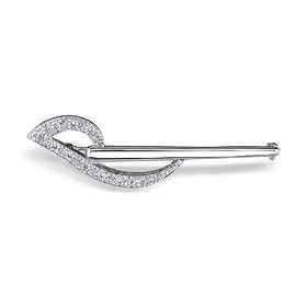 Delicate Magic: Sterling Silver Magic Wand Pin/Brooch with CZ Diamonds