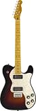 Fender Modern Player Tele® Thinline Deluxe Electric Guitar, 3 Tone Sunburst, Maple Fretboard