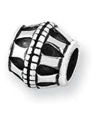 Barrel Bali Charm in Silver for 3mm Charm Bracelets