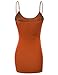 RT1002 Ladies Adjustable Spaghetti Strap Basic Long Cami Tank Top Rust S