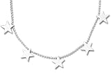 5 Star diamond cut bead Solid Sterling Silver 16 Necklace