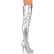 5 Inch Sexy Thigh Hi Boots Stretch Thigh Boot White Stretch Patent High Heel Boot