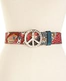 Lucky Brand Jeans Patchwork Floral Leather Belt