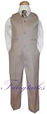 Gino Giovanni Boy Pinstripe Vest Set in Ivory From Baby to Teen
