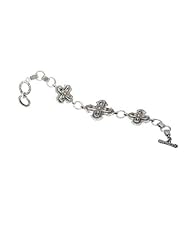Sterling silver and 18k gold Enchanta Collection Celtic cross bracelet adjustable 7.5 - 8.25 inches