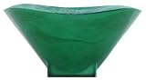 Colorful Recycled Art Glass Emerald Green Large Square Bowl 11D