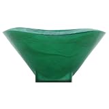 Colorful Recycled Art Glass Emerald Green Large Square Bowl 11D by Traders and Company