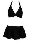 Radio Fiji Black Halter Bikini w/Brazilian Mini Skirt L