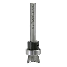 Freud 16-560 Top Bearing Hinge Mortising Bit 1/4-Inch shank Features Freuds TiCo? Hi-Density Carbide with Titanium