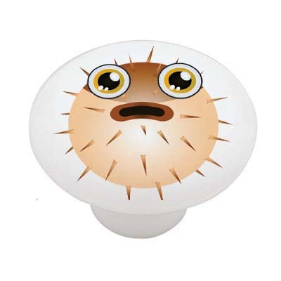 Puffer Fish Peeper High Gloss Ceramic Drawer Knob