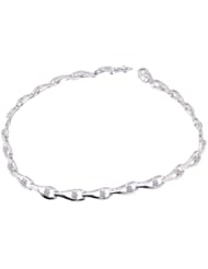 10K White Gold Diamond Link 7.5" Bracelet