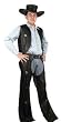Pleather Chaps and Vest for Men - Fun for Biker Costumes, Cowboy Costumes and Western Parties (Hat not included)