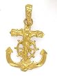 14K MARINERS CROSS CHARM FITS 3MM