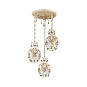 Schonbek 1257-26AM Rondelle 3 Light Mini Pendant in French Gold with Amethyst crystal