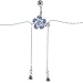 Light Blue JEWELED FLOWER Dangle BELLY CHAIN