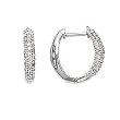 14k White Gold & Diamond Pave' Set Hoop Earrings (0.25ctw)