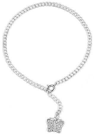 Childrens Toyshop  Jewelry : Sterling Silver Adjustable Butterfly Anklet Emitations