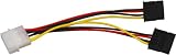 mumbi Stromkabel Y Stecker 4-polig auf 2-fach S-ATA - Y SATA Power Kabel - 1x 4pin an 2x 15pin - Länge: ca. 15cm