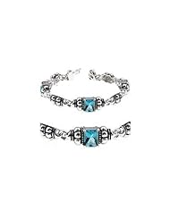 Aqua CZ Ball Bracelet