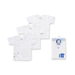 Gerber Brand 3 Pack White Short Sleeve Side Snap Shirt, 0-3 Months