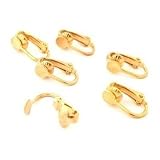 6 Gold Plated Clip On Earring Backs Yellow Parts