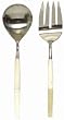 Decorative Salad Servers with White Bone Handles