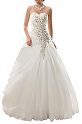Strapless  Natural   Waistline Organza Ruched Beaded  Ball Gown  Dress