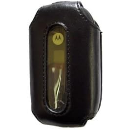 Black Leather Case for Motorola PEBL