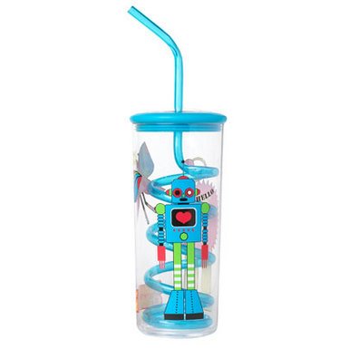 Clifford Richards beaker and straw (red)