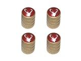 Deer - Hunting Hunter Tire Rim Valve Stem Caps - Gold