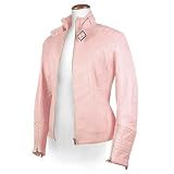 Forzieri Pink Motorcycle-style Short Leather Jacket