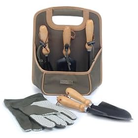 The Terrace Cradle 5 Pc Garden Tool Set and Gloves - Picnic and Beyond from Garden Gloves
