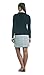 Navy-White Women's Cable Knit Sweater - Hooded with Pockets