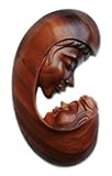 IMAGE OF Wood wall panel, 'Mother, Child and the Moon'