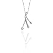 3 Diamond Pendant 0.04 ct. in 10K White Gold with Chain