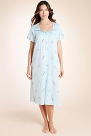 Short Sleeve Spray Floral Pintuck Nightdress