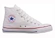 Converse Chuck Taylor All Star Hi Top Optical White Canvas Shoes with Extra Pair of Red Laces