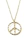 Matte Gold Rhinestone Peace Sign Necklace Jewelry