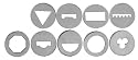 Aluminum Dies, Set of 9, For Clay Extrusion Gun