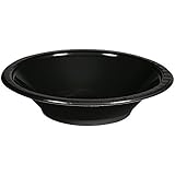 Creative Converting 28134051 20 Count Touch of Color Plastic Bowl, 12 oz, Black Velvet