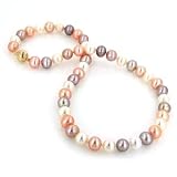 Multi-Color Chinese Cultured Pearl Necklace w/ 14K Ball Clasp - 18