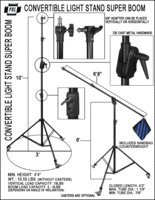 PBL SUPER BOOM PHOTO VIDEO STUDIO HEAVY DUTY PRO BOOM & STAND CONVERTS TO LIGHT 10' STAND with WHEELS & WEIGHT BAG Steve Kaeser Photographic Lighting