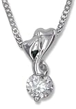 0.25 Carat Total Weight Round Diamond Loop Pendant with Chain - B0002CVN9I