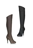Knee-High Superhero Boot With 4 1/2 Inch Heel With 1/2 Inner Side Zipper. Cuff Can Be Worn Up Or Down.