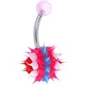 Red White Pink Blue STRIPED KOOSH BALL Belly Ring