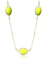 Sterling Silver Glass, Cubic Zirconia Necklace