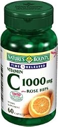 Nature's Bounty Vitamin C plus Rose Hips, Time Released, 60 caplets